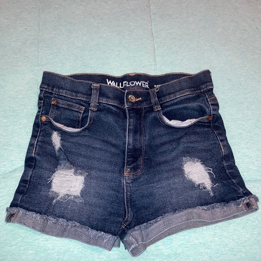 High rise jean shorts